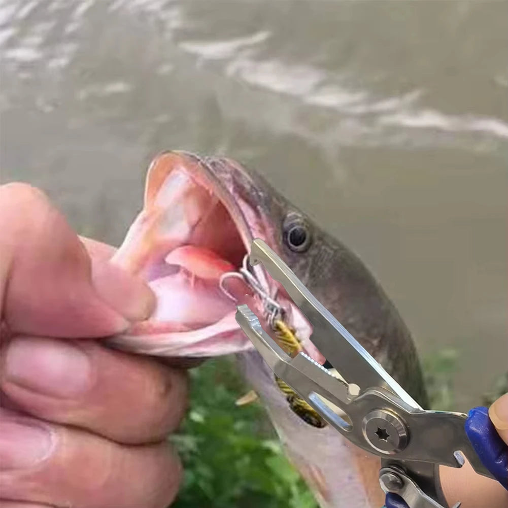 1Pc Fishing Lure Plier Scissors Multifunctional Cutting Lines Uncoupling Fish Hooks Opening Coils Outdoor Fishing Tools Plier