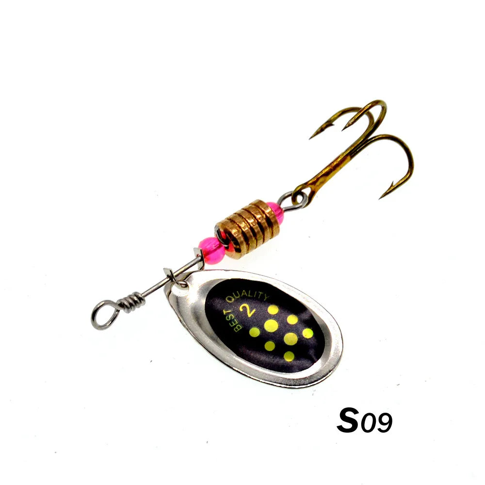 Fishing Lure Spinner Rotation Spoons 10 Pieces Lure Kit Compound Baits 3.5g Spin Bait Treble Hooks