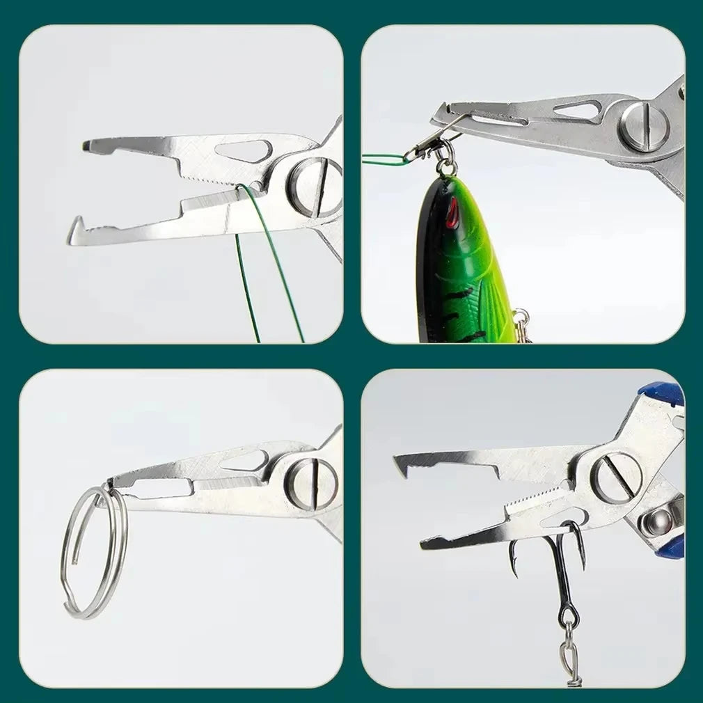 1Pc Fishing Lure Plier Scissors Multifunctional Cutting Lines Uncoupling Fish Hooks Opening Coils Outdoor Fishing Tools Plier